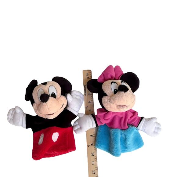 Disney Minnie Mickey Mouse Hand Puppets Mattel Arcotoys Plush Stuffed Animals - Picture 6 of 8